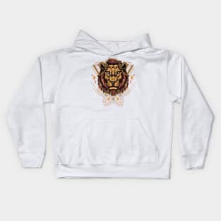 cool lion geometric face Kids Hoodie